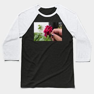 Hand with geranium flower Baseball T-Shirt